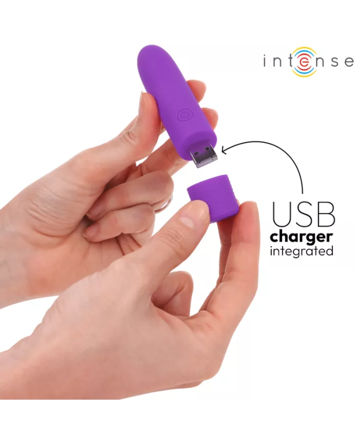 INTENSE - SYMONE BULLET VIBRANT RECHARGEABLE USB 8 VIBRATIONS VIOLET 10 X 2,2 CM INTENSE - SYMONE BULLET VIBRANT RECHARGEABLE USB 8 VIBRATIONS VIOLET 10 X 2,2 CM
