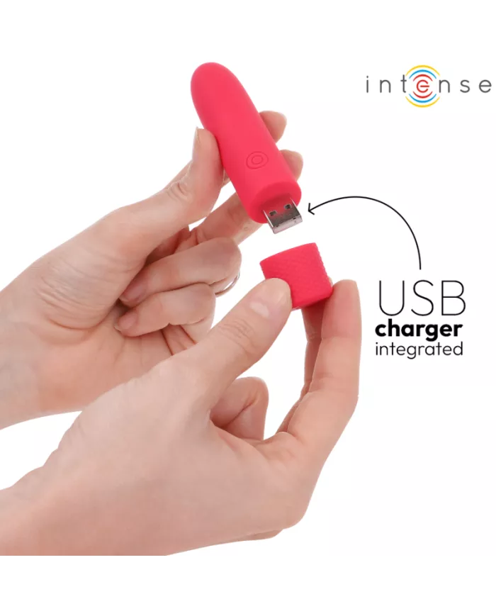 INTENSE - SYMONE BULLET VIBRANT RECHARGEABLE USB 8 VIBRATIONS ROUGE 10 X 2,2 CM INTENSE - SYMONE BULLET VIBRANT RECHARGEABLE USB 8 VIBRATIONS ROUGE 10 X 2,2 CM