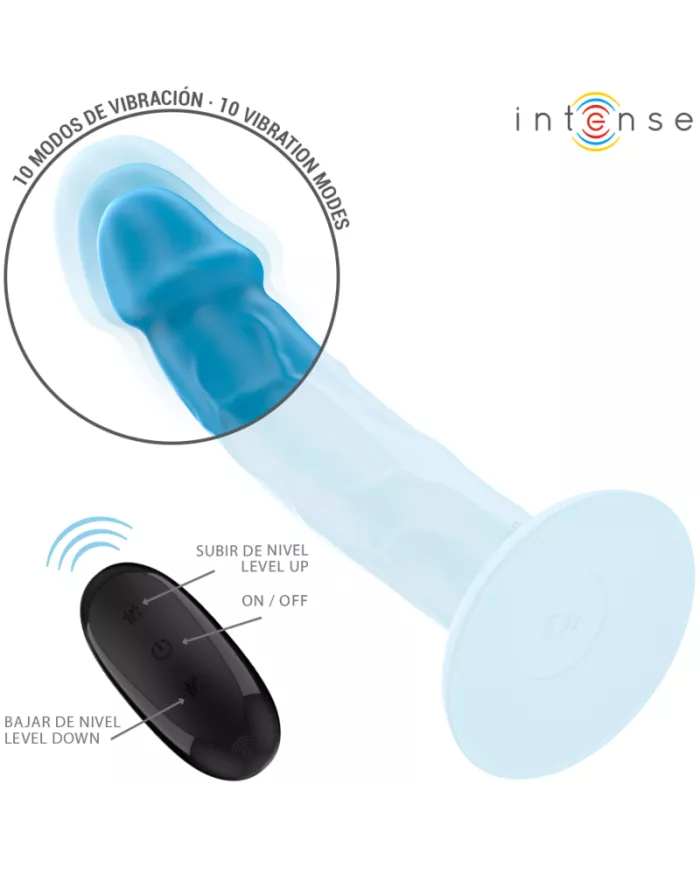 INTENSE - PHOEBE VIBRATEUR RÉALISTE 10 VIBRATIONS TÉLÉCOMMANDE BLEU