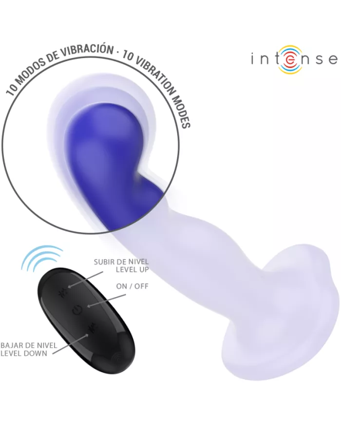 INTENSE - SHORTY VIBRATEUR AVEC VENTOUSE TÉLÉCOMMANDE BLEUE