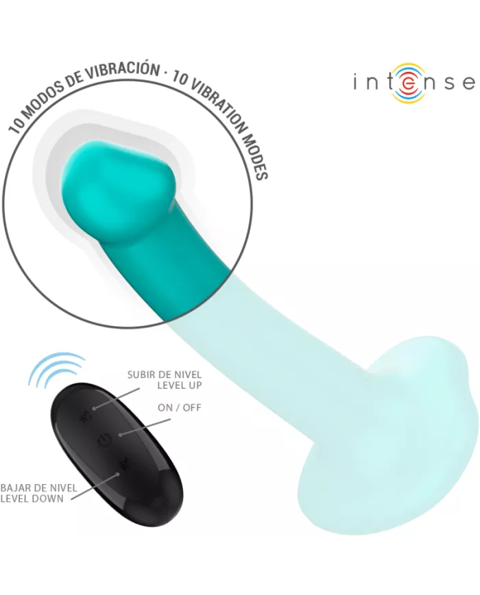 INTENSE - KATIE VIBRATEUR AVEC VENTOUSE 10 VIBRATIONS TÉLÉCOMMANDE BLEUE