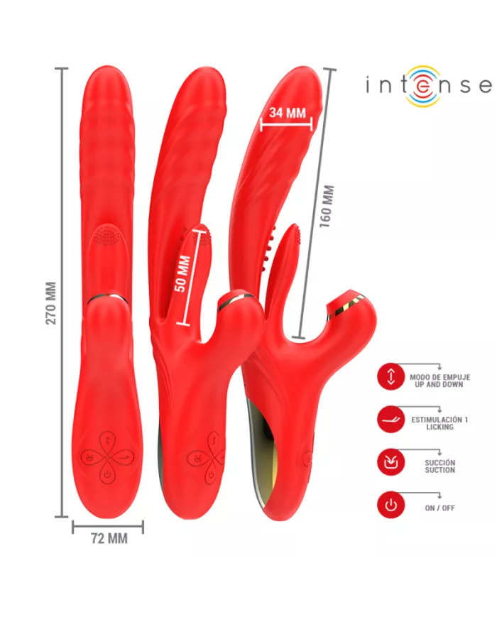 INTENSE - KAROL VIBRATEUR MULTIFONCTION POUSSÉE & STIMULATION & ONDES STIMULANTES ROUGE INTENSE - KAROL VIBRATEUR MULTIFONCTION POUSSÉE & STIMULATION & ONDES STIMULANTES ROUGE