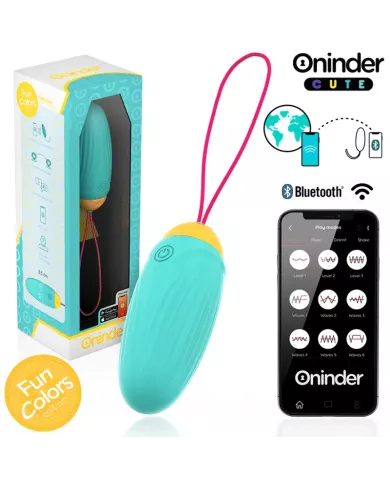 ONINDER CUTE - ŒUF VIBRO-ROTATIF EN SILICONE AVEC PIERRE PRÉCIEUSE - APPLICATION GRATUITE DANS LE MONDE ENTIER