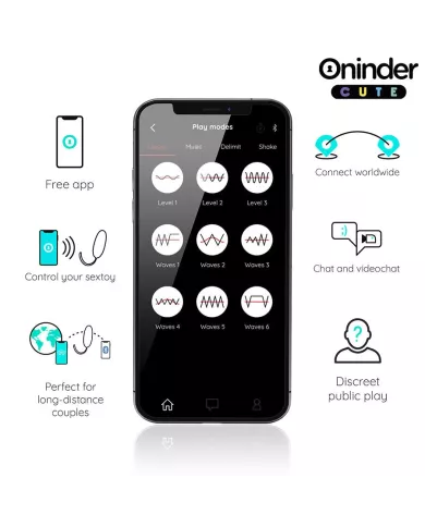 ONINDER CUTE - ŒUF VIBRO-ROTATIF EN SILICONE AVEC PIERRE PRÉCIEUSE - APPLICATION GRATUITE DANS LE MONDE ENTIER