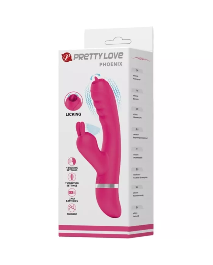 PRETTY LOVE - VIBRATEUR LAPIN MULTIFONCTION PHOENIX ROSE