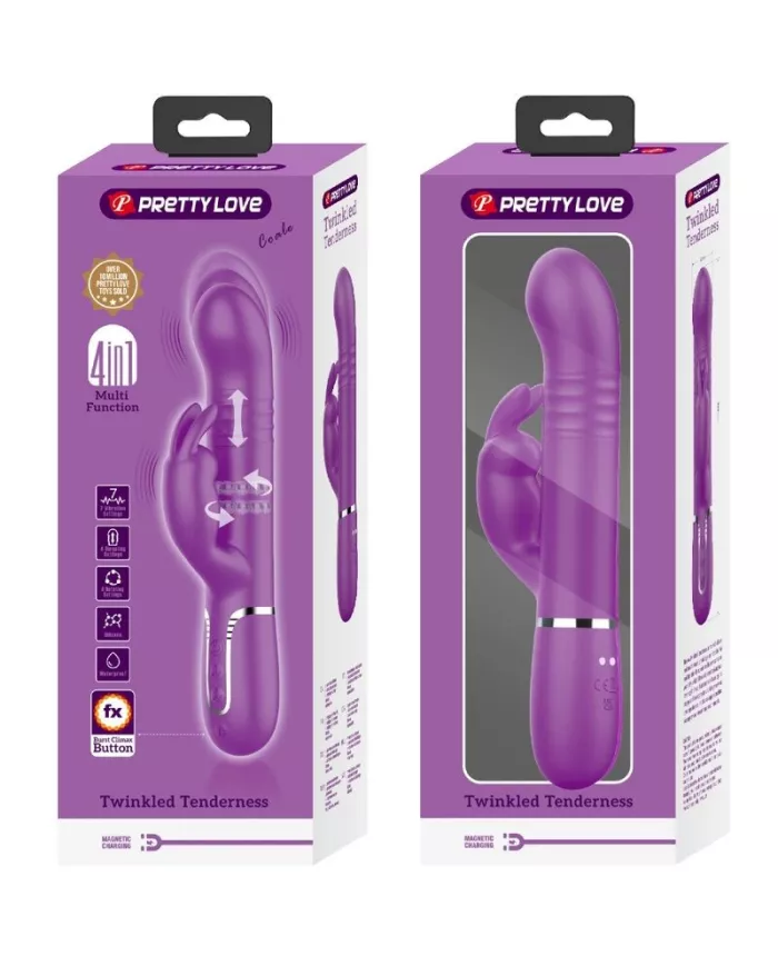 PRETTY LOVE - VIBRATEUR LAPIN MULTIFONCTION COALE 4 EN 1 VIOLET PRETTY LOVE - VIBRATEUR LAPIN MULTIFONCTION COALE 4 EN 1 VIOLET