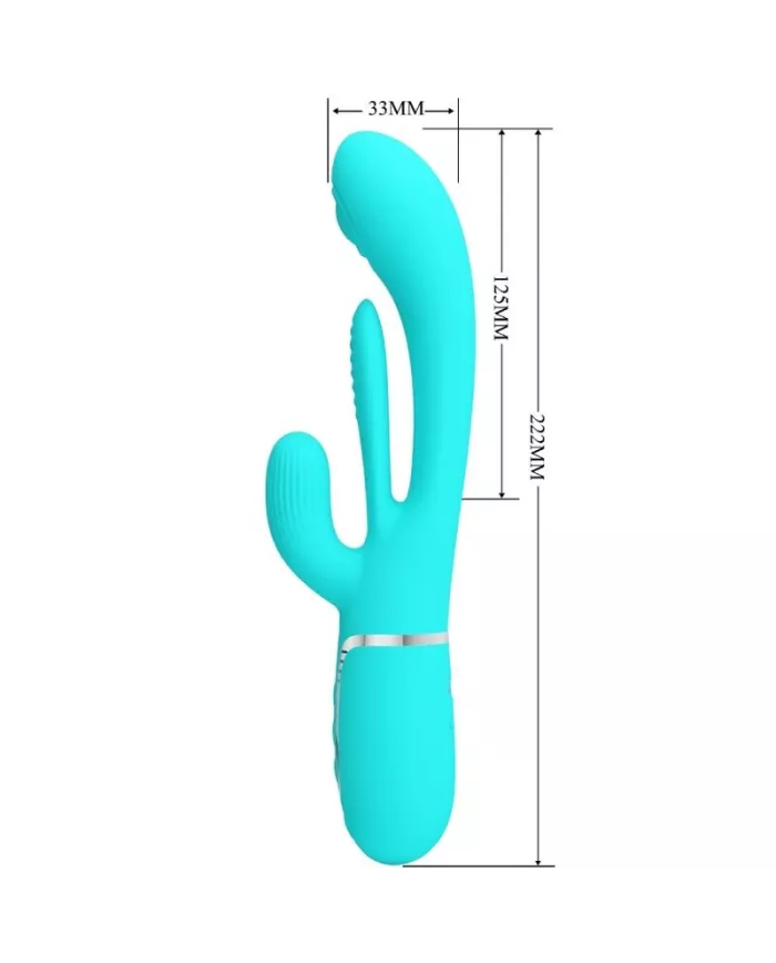 PRETTY LOVE - SHANIA TRIPLE RABBIT VIBRATEUR MULTIFONCTION 3 EN 1 BLEU