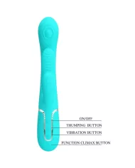 PRETTY LOVE - SHANIA TRIPLE RABBIT VIBRATEUR MULTIFONCTION 3 EN 1 BLEU