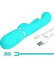 PRETTY LOVE - SHANIA TRIPLE RABBIT VIBRATEUR MULTIFONCTION 3 EN 1 BLEU