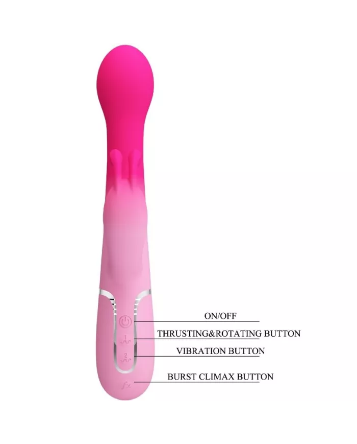 PRETTY LOVE - VIBRATEUR LAPIN MULTIFONCTION 3 EN 1 DEJON ROSE PRETTY LOVE - VIBRATEUR LAPIN MULTIFONCTION 3 EN 1 DEJON ROSE