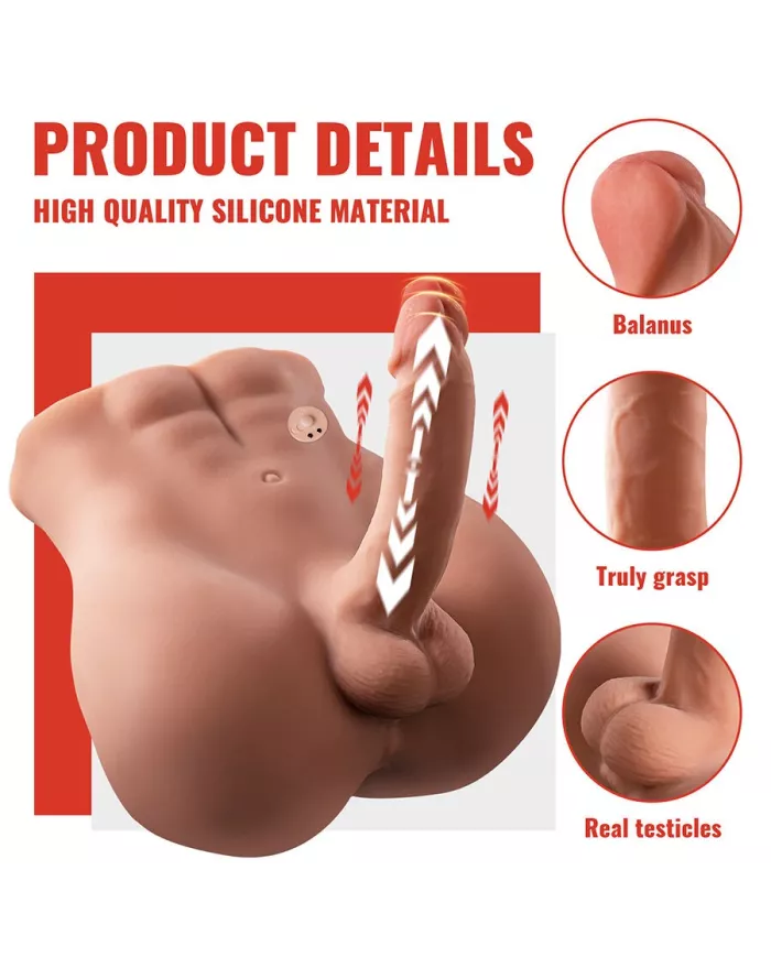 XISE - BERTLETT DILDO ASS GODE RÉALISTE ET MASTURBATEUR ANUS POSITION FRONTALE AVEC POUSSÉE 18 CM