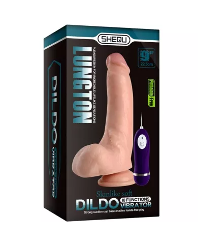 SHEQU - Gode vibrateur LUNGTON avec télécommande 22,5 cm