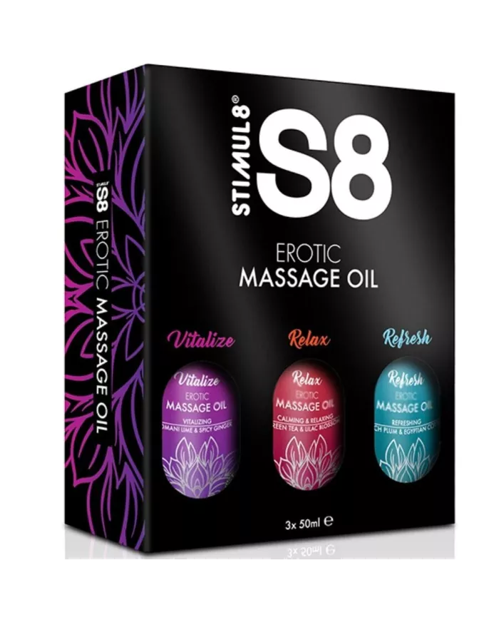 STIMUL8 - S8 HUILE DE MASSAGE COFFRET 3 X 50 ML
