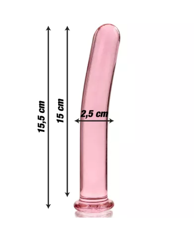 NEBULA SERIES BY IBIZA - MODÈLE 9 GODE EN VERRE BOROSILICATE ROSE 15.5 CM -O- 2.5 CM