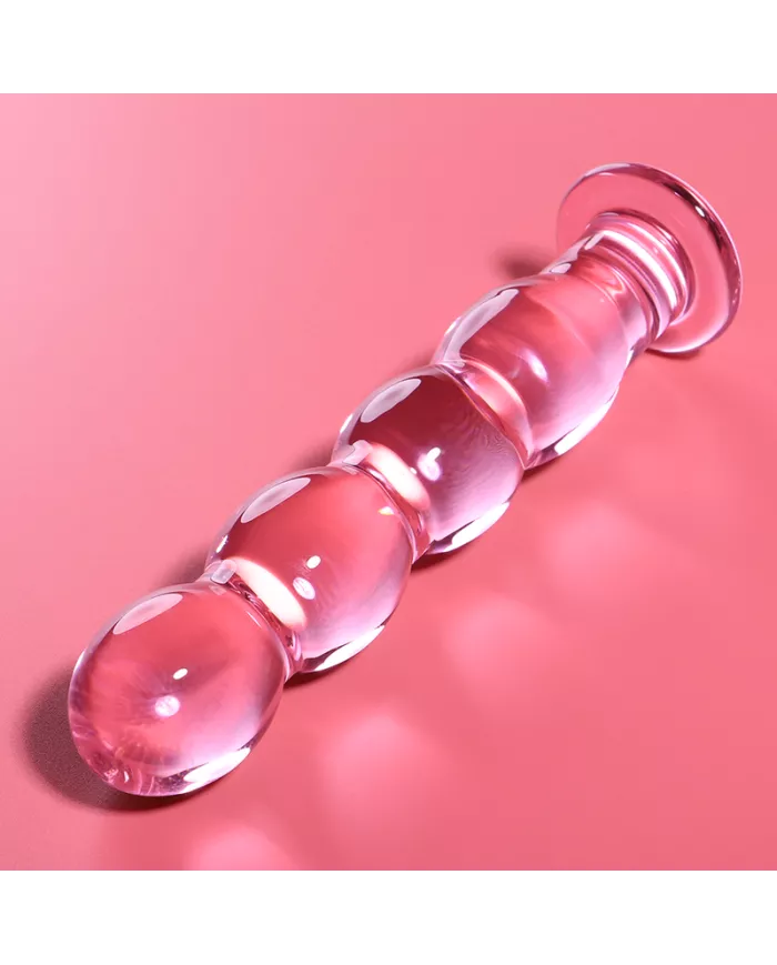 NEBULA SERIES BY IBIZA - MODÈLE 10 GODE EN VERRE BOROSILICATE ROSE 16.5 CM -O- 3.5 CM