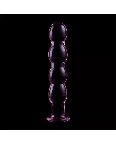 NEBULA SERIES BY IBIZA - MODÈLE 10 GODE EN VERRE BOROSILICATE ROSE 16.5 CM -O- 3.5 CM