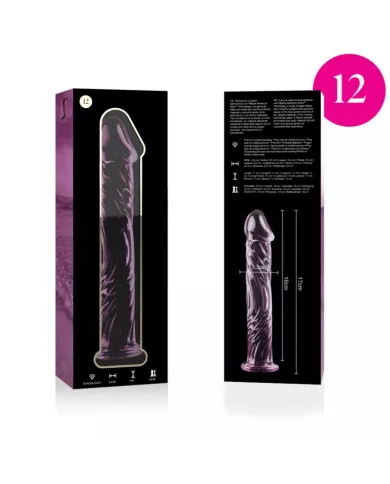 NEBULA SERIES BY IBIZA - MODÈLE 12 GODE EN VERRE BOROSILICATE ROSE 17 CM -O- 3.5 CM