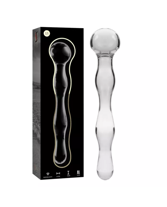 NEBULA SERIES BY IBIZA - MODÈLE 13 GODE EN VERRE BOROSILICATE CLAIR 18 CM -O- 3.5 CM