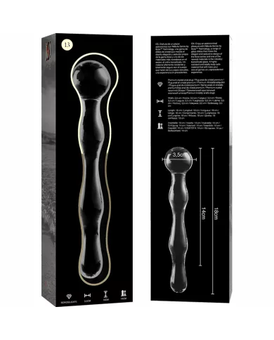 NEBULA SERIES BY IBIZA - MODÈLE 13 GODE EN VERRE BOROSILICATE CLAIR 18 CM -O- 3.5 CM