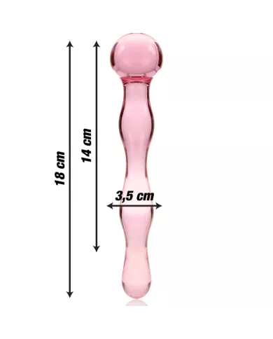 NEBULA SERIES BY IBIZA - MODÈLE 13 GODE EN VERRE BOROSILICATE ROSE 18 CM -O- 3.5 CM
