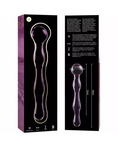 NEBULA SERIES BY IBIZA - MODÈLE 13 GODE EN VERRE BOROSILICATE ROSE 18 CM -O- 3.5 CM