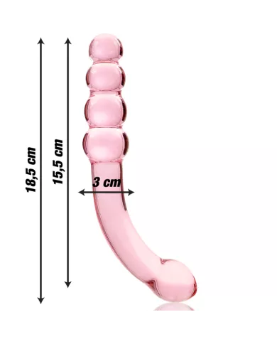 NEBULA SERIES BY IBIZA - MODÈLE 14 GODE EN VERRE BOROSILICATE ROSE 18.5 CM -O- 3 CM