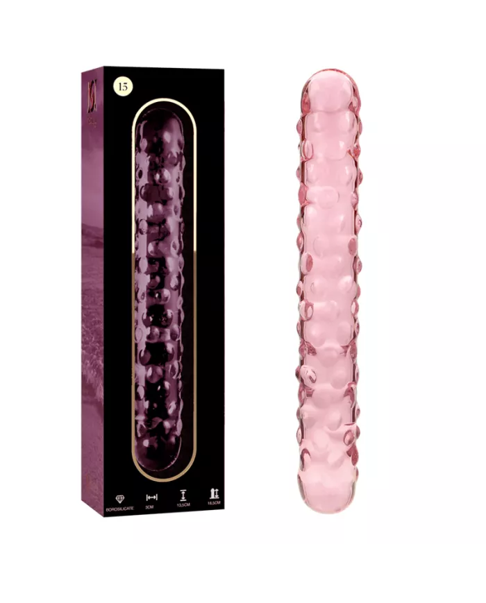 NEBULA SERIES BY IBIZA - MODÈLE 15 GODE EN VERRE BOROSILICATE ROSE 18.5 CM -O- 3 CM