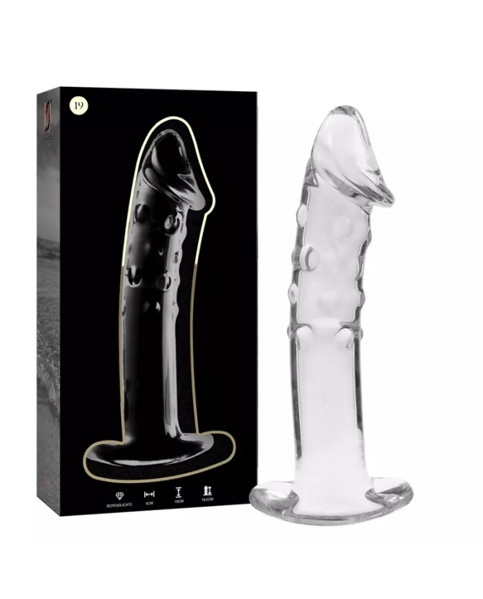 NEBULA SERIES BY IBIZA - MODÈLE 19 GODE EN VERRE BOROSILICATE CLAIR 18.5 CM -O- 4 CM