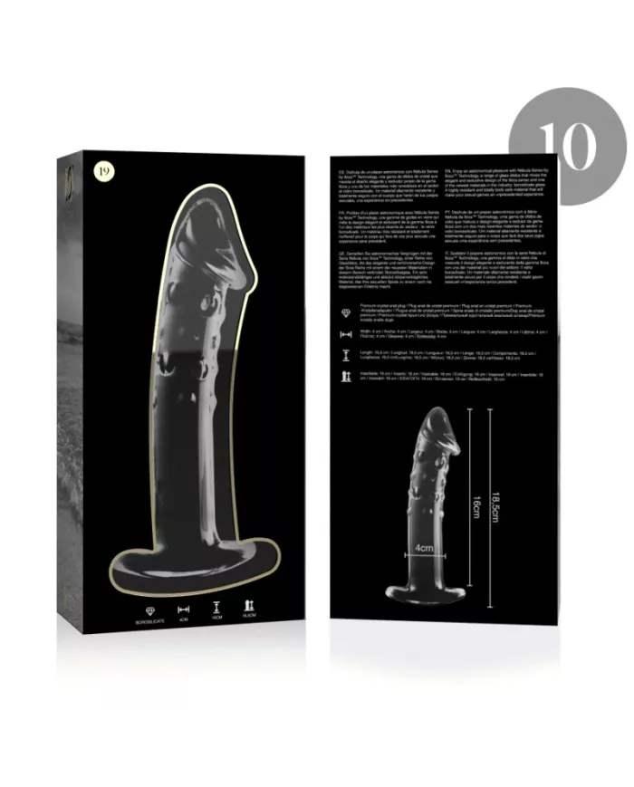 NEBULA SERIES BY IBIZA - MODÈLE 19 GODE EN VERRE BOROSILICATE CLAIR 18.5 CM -O- 4 CM