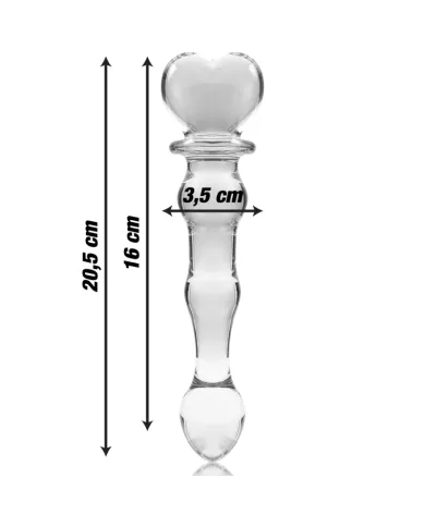 NEBULA SERIES BY IBIZA - MODÈLE 21 GODE EN VERRE BOROSILICATE CLAIR 20.5 CM -O- 3.5 CM