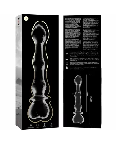 NEBULA SERIES BY IBIZA - MODÈLE 21 GODE EN VERRE BOROSILICATE CLAIR 20.5 CM -O- 3.5 CM