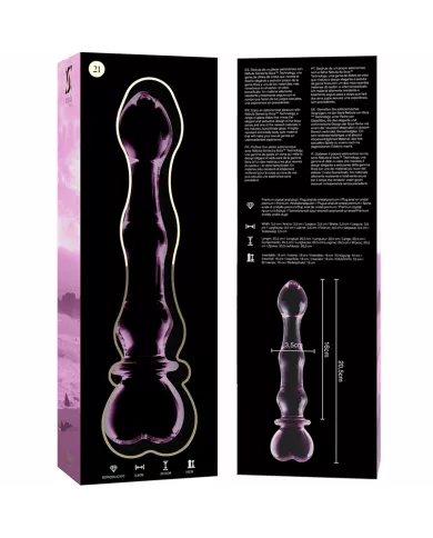 NEBULA SERIES BY IBIZA - MODÈLE 21 GODE EN VERRE BOROSILICATE ROSE 20.5 CM -O- 3.5 CM