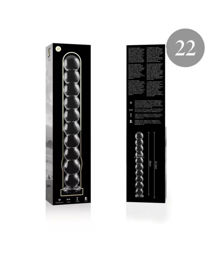 NEBULA SERIES BY IBIZA - MODÈLE 22 GODE EN VERRE BOROSILICATE CLAIR 21.5 CM -O- 2.5 CM