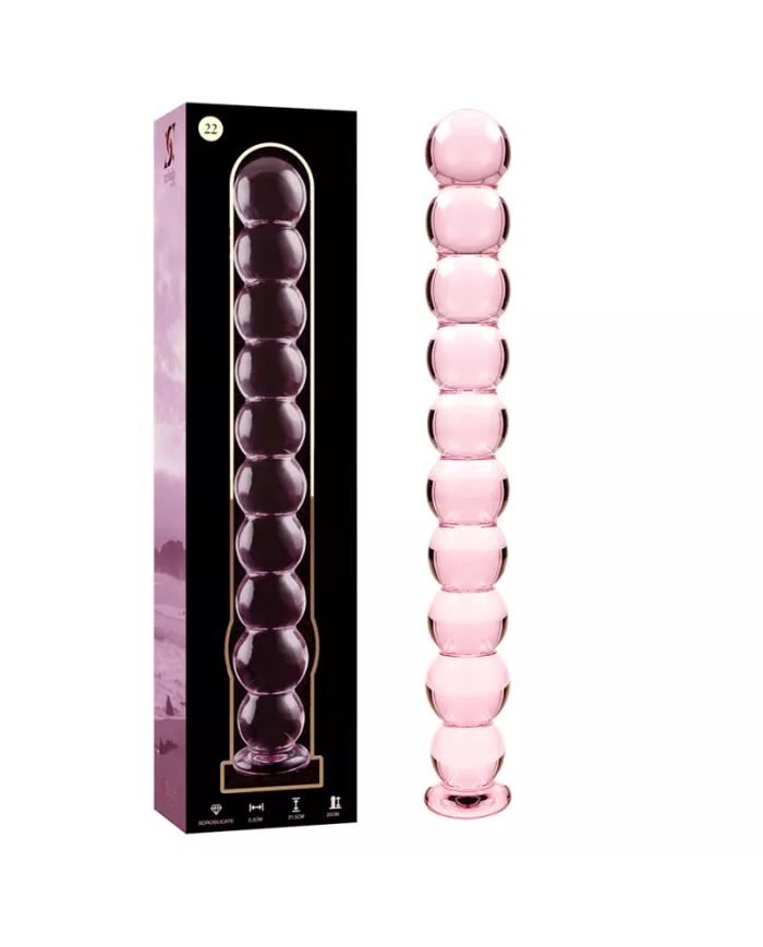 NEBULA SERIES BY IBIZA - MODÈLE 22 GODE EN VERRE BOROSILICATE ROSE 21.5 CM -O- 2.5 CM