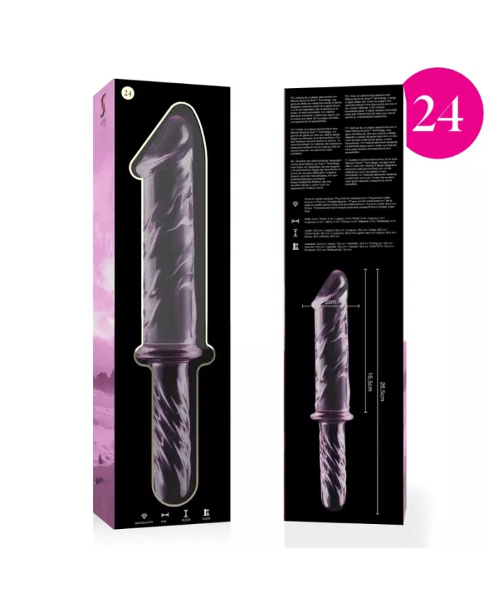 NEBULA SERIES BY IBIZA - MODÈLE 24 GODE EN VERRE BOROSILICATE ROSE 28.5 CM -O- 5 CM