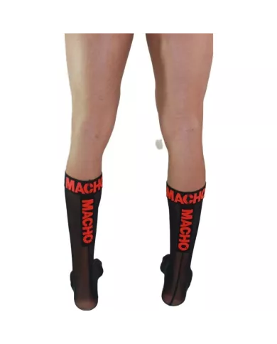 MACHO - CHAUSSETTES FINES TAILLE UNIQUE NOIR/ROUGE