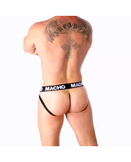 MACHO - MX27GR JOCK CUIR GRIS BEIGE L MACHO - MX27GR JOCK CUIR GRIS BEIGE L