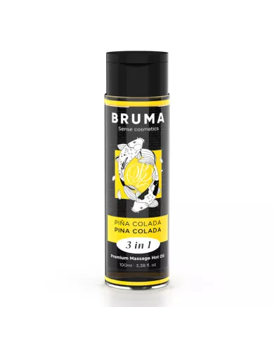 BRUMA - HUILE DE MASSAGE PREMIUM EFFET CHALEUR SAVEUR PINA COLADA 3 EN 1 - 100 ML