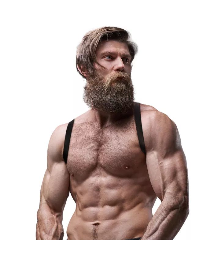 FETISH SUBMISSIVE ATTITUDE - HARNAIS DOS EN ÉCO-CUIR POUR HOMMES FETISH SUBMISSIVE ATTITUDE - HARNAIS DOS EN ÉCO-CUIR POUR HOMMES