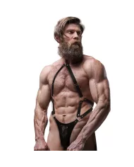 FETISH SUBMISSIVE ATTITUDE - HARNAIS JOCK STRAP EN CUIR ÉCOLOGIQUE POUR HOMMES FETISH SUBMISSIVE ATTITUDE - HARNAIS JOCK STRAP EN CUIR ÉCOLOGIQUE POUR HOMMES
