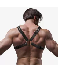 FETISH SUBMISSIVE ATTITUDE - HARNAIS EN CUIR ÉCOLOGIQUE POUR HOMMES AVEC POITRINE CROISÉE FETISH SUBMISSIVE ATTITUDE - HARNAIS EN CUIR ÉCOLOGIQUE POUR HOMMES AVEC POITRINE CROISÉE