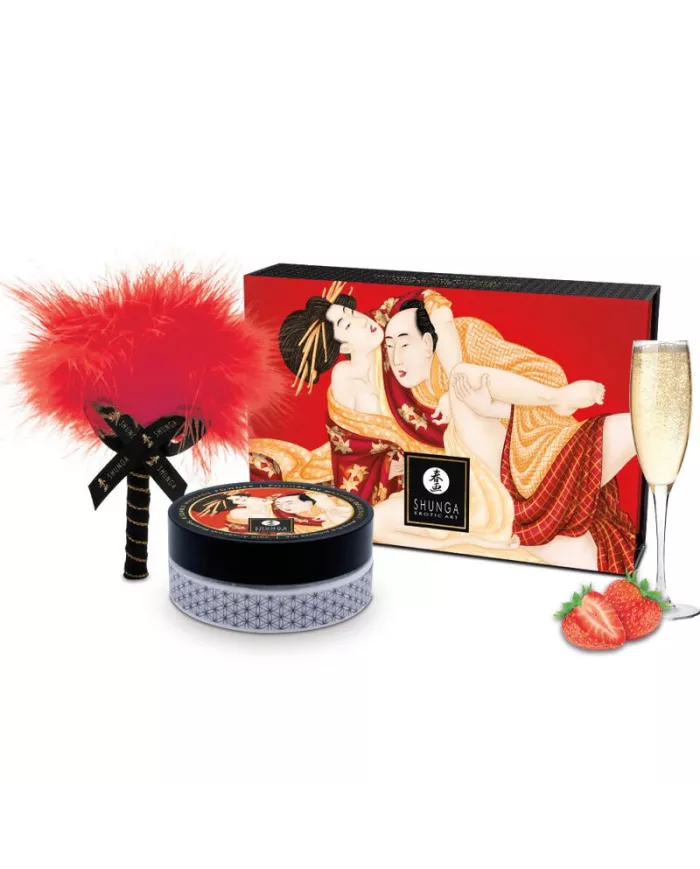 SHUNGA - KIT DE POUDRE DE MASSAGE COMESTIBLE À LA FRAISE SHUNGA - KIT DE POUDRE DE MASSAGE COMESTIBLE À LA FRAISE