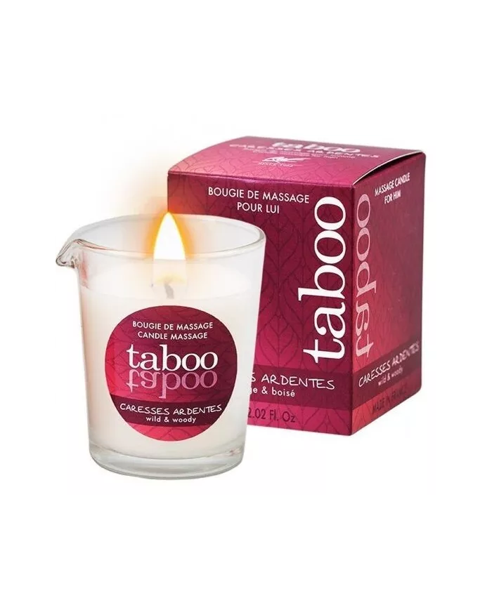 RUF - BOUGIE DE MASSAGE TABOU POUR LUI CARESSES ARDENTES ARÔME DE FOUGÈRE