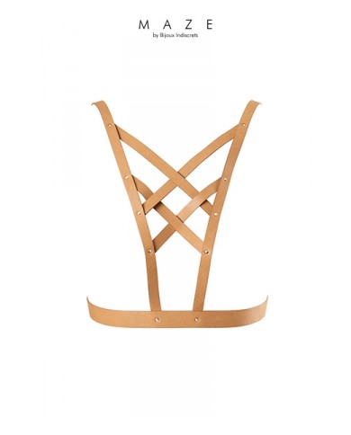 Harnais décolleté croisé marron - Maze