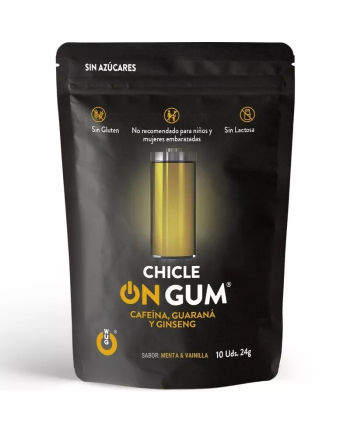 WUG GUM - ON CAFFEINE, GINSENG AND GUARANA GUM 10 UNITS