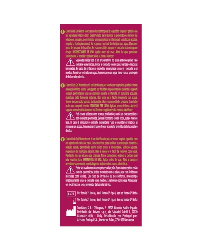 CONTROL - GEL LUBRIFIANT EFFET CHALEUR LUB 75 ML CONTROL - GEL LUBRIFIANT EFFET CHALEUR LUB 75 ML