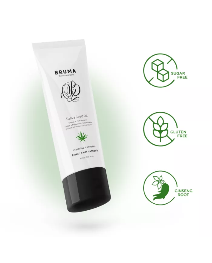 BRUMA - HUILE DE GRAINES DE SATIVA GEL GLISSANT RÉCHAUFFANT SAVEUR DE CANNABIS 100 ML