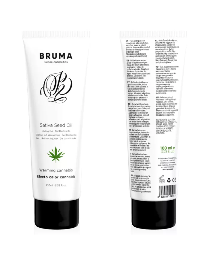 BRUMA - HUILE DE GRAINES DE SATIVA GEL GLISSANT RÉCHAUFFANT SAVEUR DE CANNABIS 100 ML