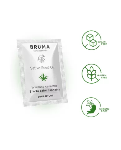 BRUMA - HUILE DE GRAINES DE SATIVA GEL GLISSANT RÉCHAUFFANT SAVEUR DE CANNABIS 6 ML