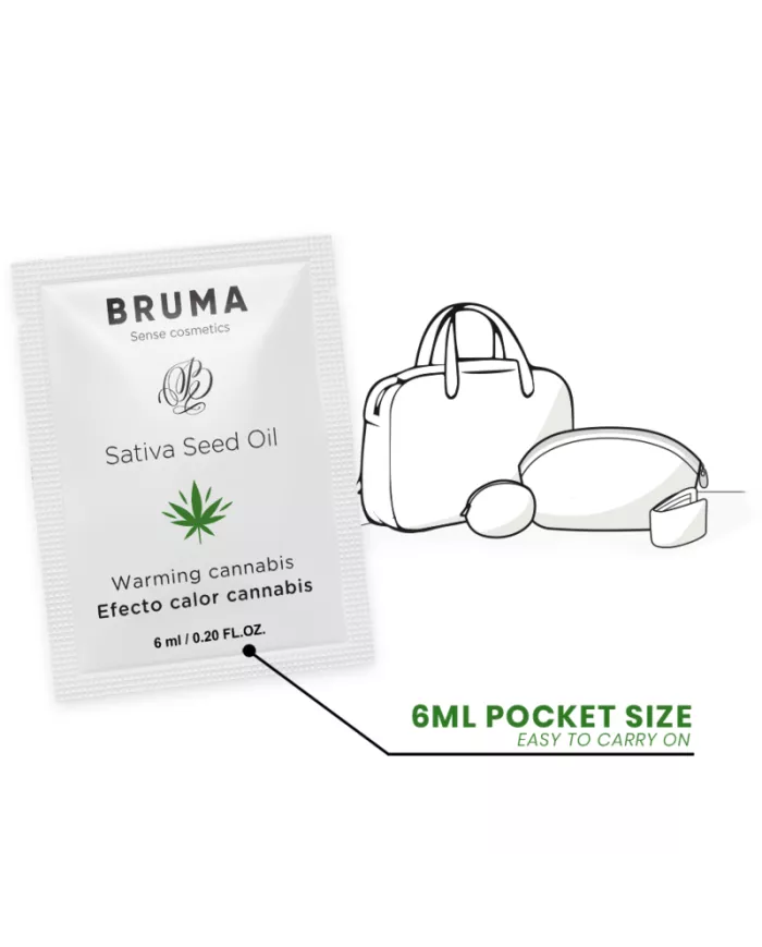 BRUMA - HUILE DE GRAINES DE SATIVA GEL GLISSANT RÉCHAUFFANT SAVEUR DE CANNABIS 6 ML